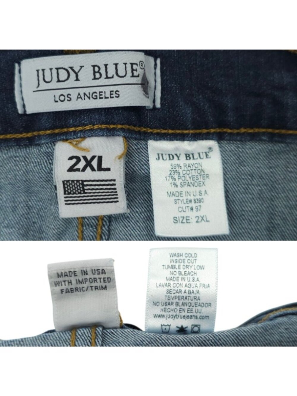 Judy Blue Jeans 2XL Skinny Dark Wash Stretch High Rise Denim Plus Size 8390 - Picture 8 of 16